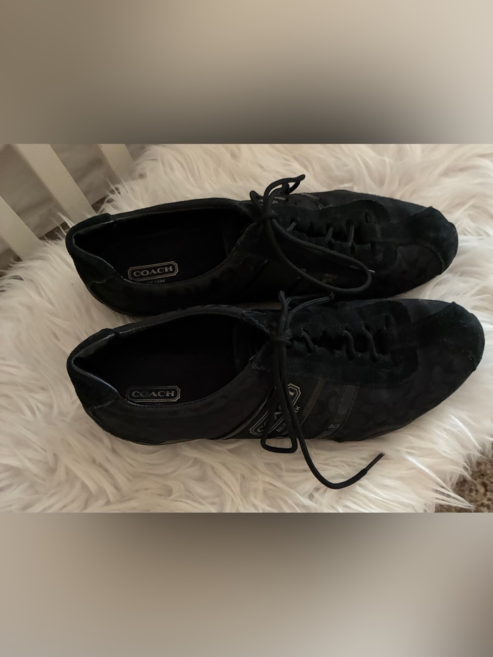 Coach Remonna Signature Sneakers - Black Sz 9.5 - Picture 4 of 15